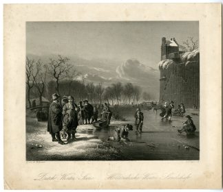 Antique Print-DUTCH WINTER SCENE-Payne-van de Velde-1872