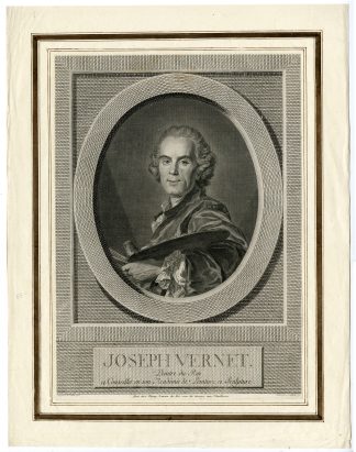 Antique Master Print-JOSEPH-VERNET-PORTRAIT-Cathelin-Van Loo-1770
