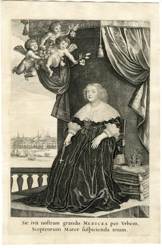 Antique Print-MARIA-DE-MEDICI-PORTRAIT-Van Dalen-1639