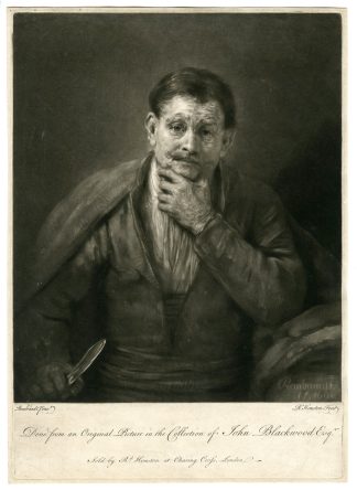 Antique Master Print-APOSTLE-BARTHOLOMEW-MEZZOTINT-Houston-Rembrandt-1757