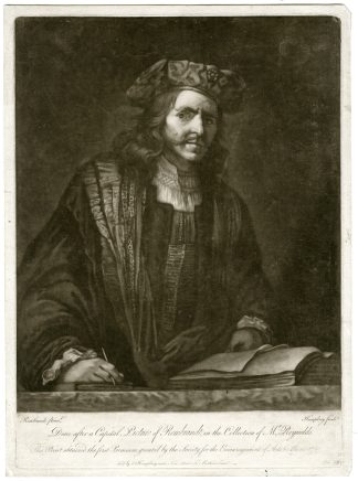 Antique Master Print-CAPITAL-PICTURE-PORTRAIT OF A MAN-Humphrey-Rembrandt-1765