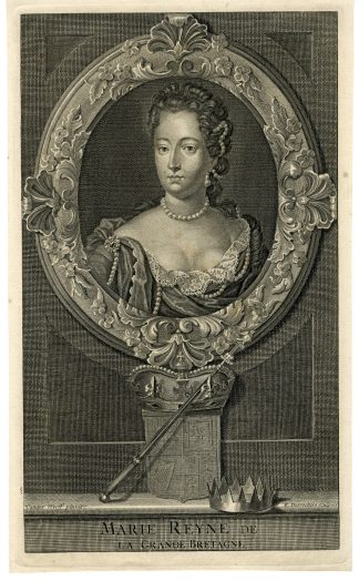 Antique Print-PORTRAIT-QUEEN MARY-GREAT BRITAIN-Desrochers-van der Werff-1697