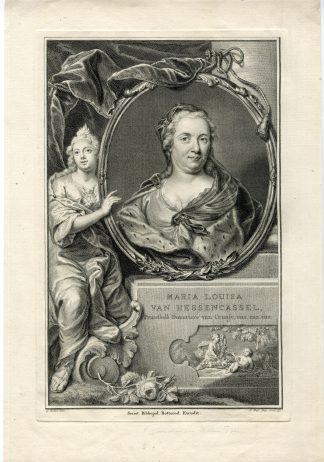 Antique Print-MARIA-LOUISA-VAN-HESSEN-KASSEL-OVAL-PORTRAIT-Tanje-Sanders-1751