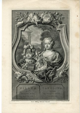 Antique Print-WILLEM-V-CAROLINA-ORANJE-Tanje-Sanders-1751