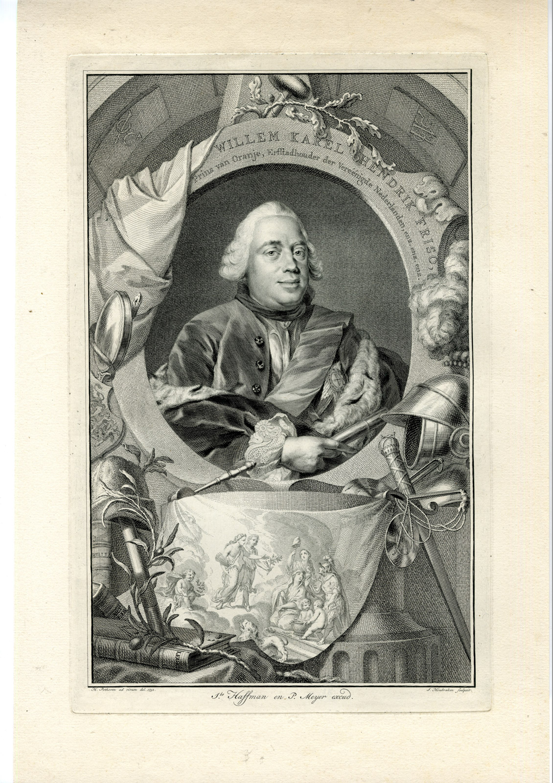 , Antique Print-WILLEM-IV-PRINCE-OF-ORANGE-Houbraken-Pothoven-1751, Pictura Antique Prints