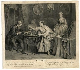 4-Antique Master Prints-TIMES-OF-DAY-Larmessin-Lancret-1741