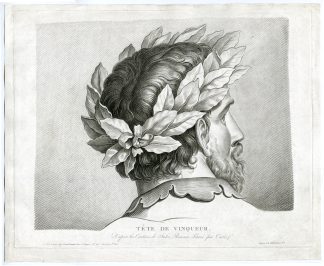 Antique Master Print-TETE-DE-VAINQUEUR-ROMAN-LAUREATE-Carree-Romain-c.1790-1810