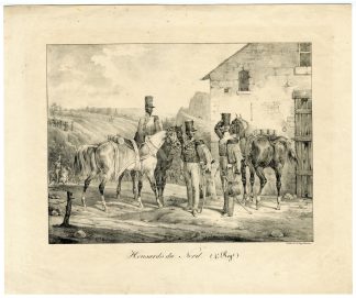 Antique Master Print-HUSSARDS-DU-NORD-4E-REGIMENT-Bellange-c.1830-1840