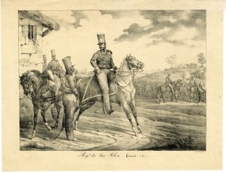 Antique Master Print-HUSSARDS-BAS-RHIN-5E-REGIMENT-Bellange-c.1820