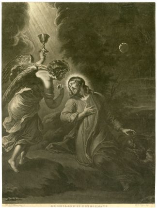 Antique Master Print-CHRIST-IN-GETHSEMANE-Hodges-Rubens-1808