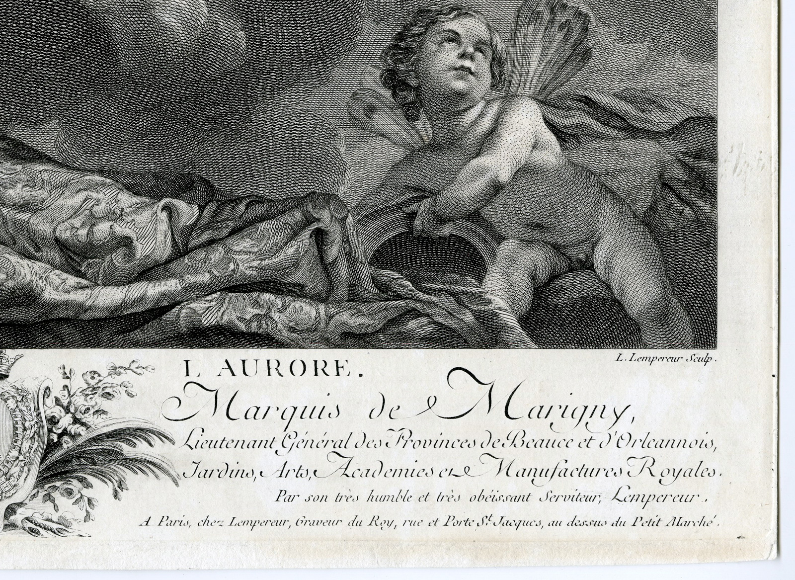 , Antique Master Print-TITON-AURORE-ENGRAVING-Lempereur-Pierre-c.1770, Pictura Antique Prints