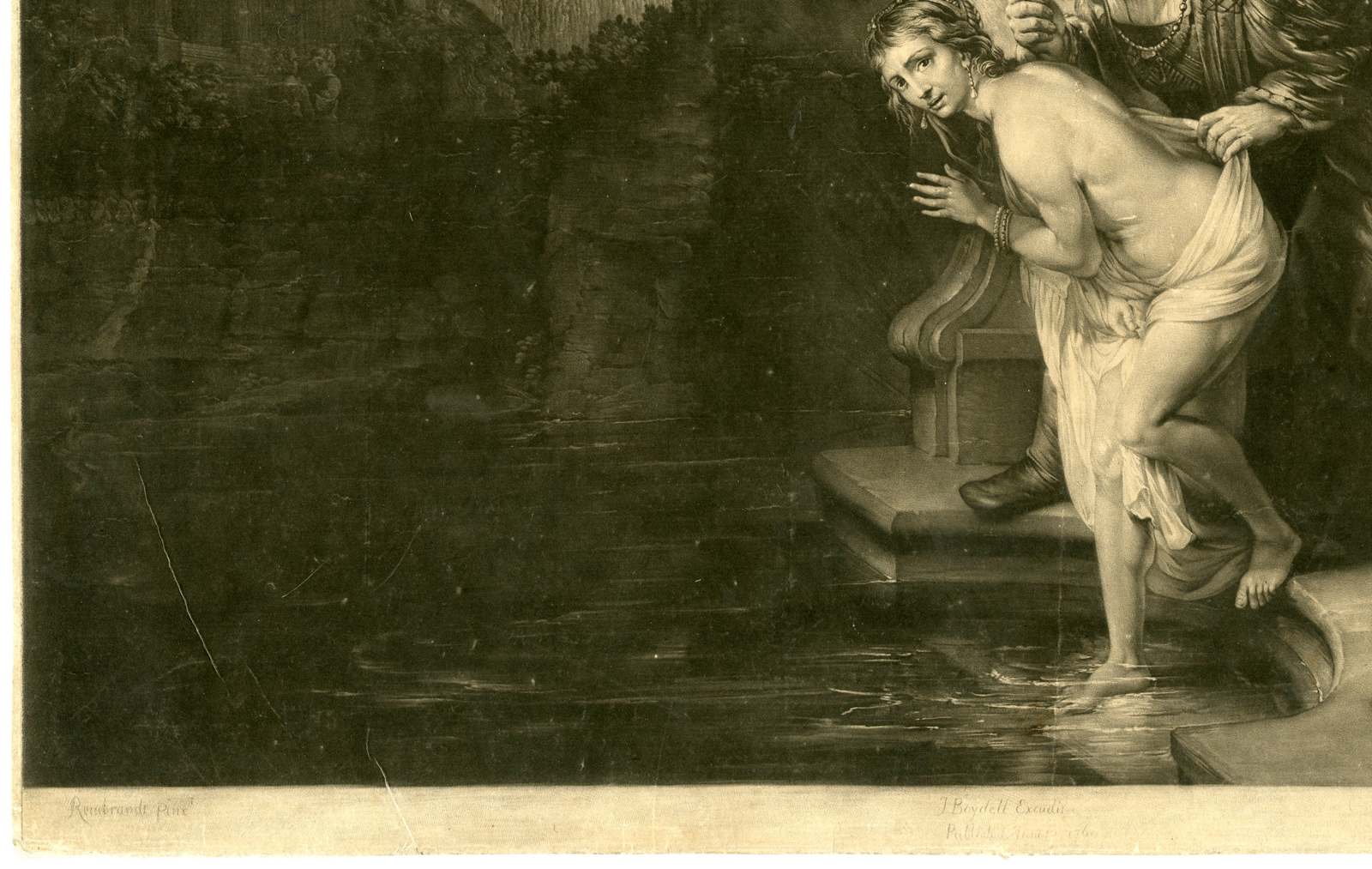 Pco 4649 416x263 Antique Master Print-SUSANNA AND THE ELDERS-MEZZOTINT-Earlom-Rembrandt-1769 - Image 3