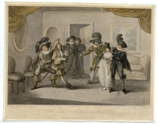 Antique Master Print-DUEL-AGUECHEEK-VIOLA-TWELFTH-NIGHT-Knight-Bunbury-1788