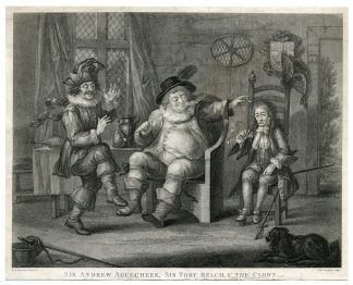 Antique Master Print-SHAKESPEARE-12TH-NIGHT-TOBY-AGUECHEEK-Tomkins-Bunbury-1792