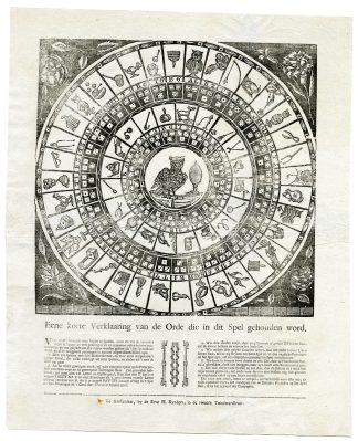 Antique Master Print-UILENSPEL-OWL GAME-WOODCUT-GAME-Rynders-c.1840