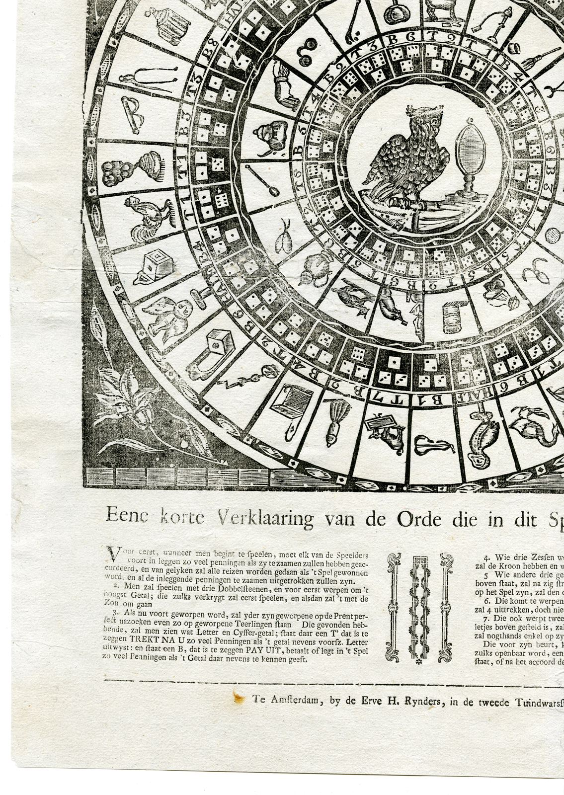 , Antique Master Print-UILENSPEL-OWL GAME-WOODCUT-GAME-Rynders-c.1840, Pictura Antique Prints