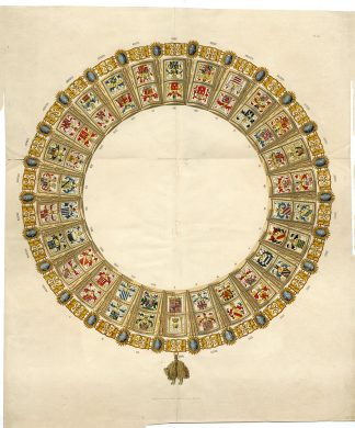 Rare-Antique Print-ORDER-GOLDEN-FLEECE-CHAIN-HERALDRY-Pletinckx-c.1850