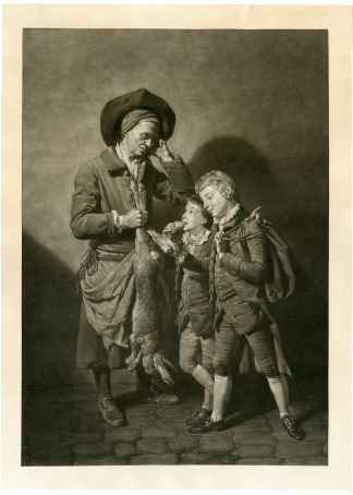 Antique Master Print-PORTER-HARE-BOYS-MEZZOTINT-Earlom-Zoffany-1774