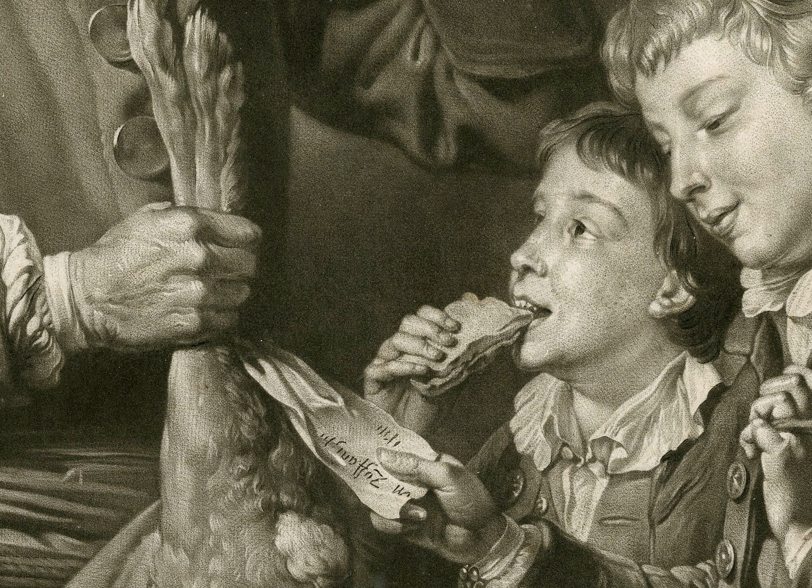 , Antique Master Print-PORTER-HARE-BOYS-MEZZOTINT-Earlom-Zoffany-1774, Pictura Antique Prints