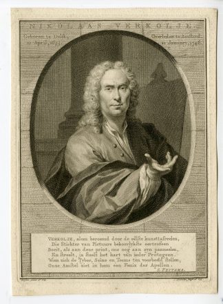 Antique Master Print-NICOLAAS-VERKOLJE-PORTRAIT-Houbraken-Verkolje-1753