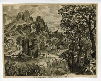 Antique Master Print-ALLEGORICAL-LANDSCAPE-DECEIT-Danckerts-c.1635