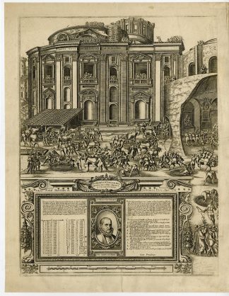 Antique Master Print-VATICAN-OBELISK-FONTANA-Bonifacio-Guerra-1586