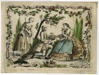 Rare-Antique Master Print-ODOR-OLER-SENSE-OF-SMELL-ALLEGORY-Anonymous-18th c.