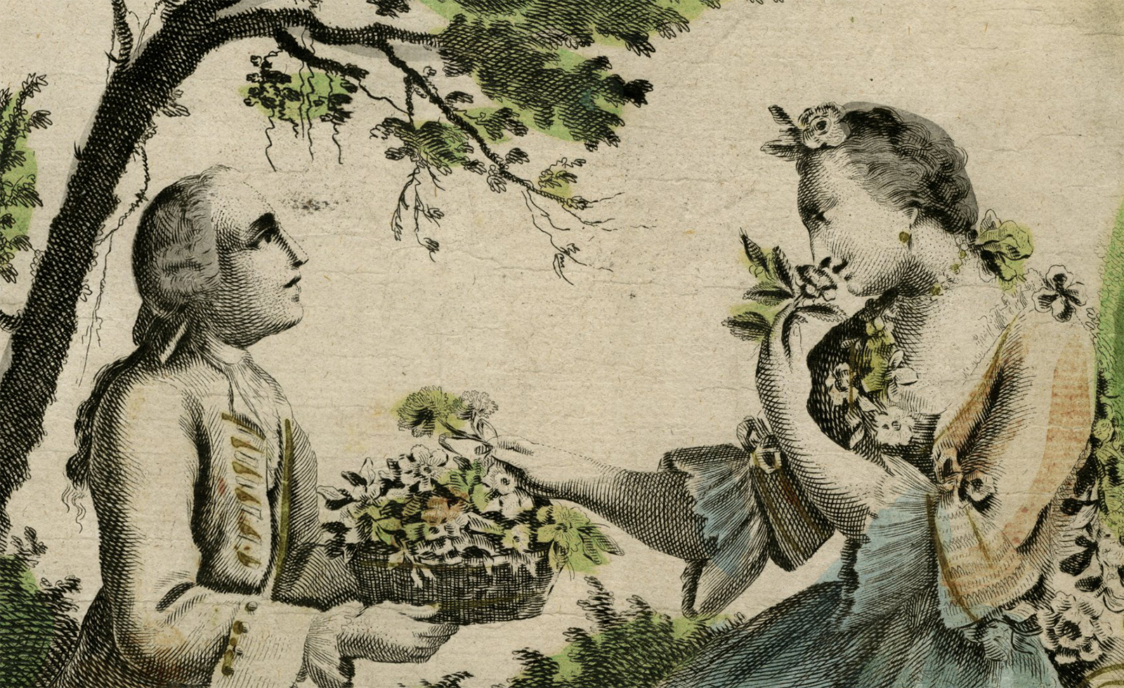 , Rare-Antique Master Print-ODOR-OLER-SENSE-OF-SMELL-ALLEGORY-Anonymous-18th c., Pictura Antique Prints