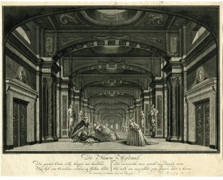 Antique Master Print-THEATRE-INTERIOR-NEW-COURT-HALL-Philips-Barbiers-1766