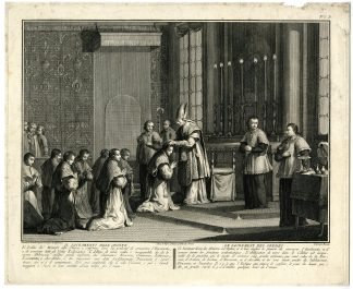 Antique Master Print-SACRAMENT-HOLY-ORDERS-CATHOLIC-Baratti-Novelli-c.1750-1801