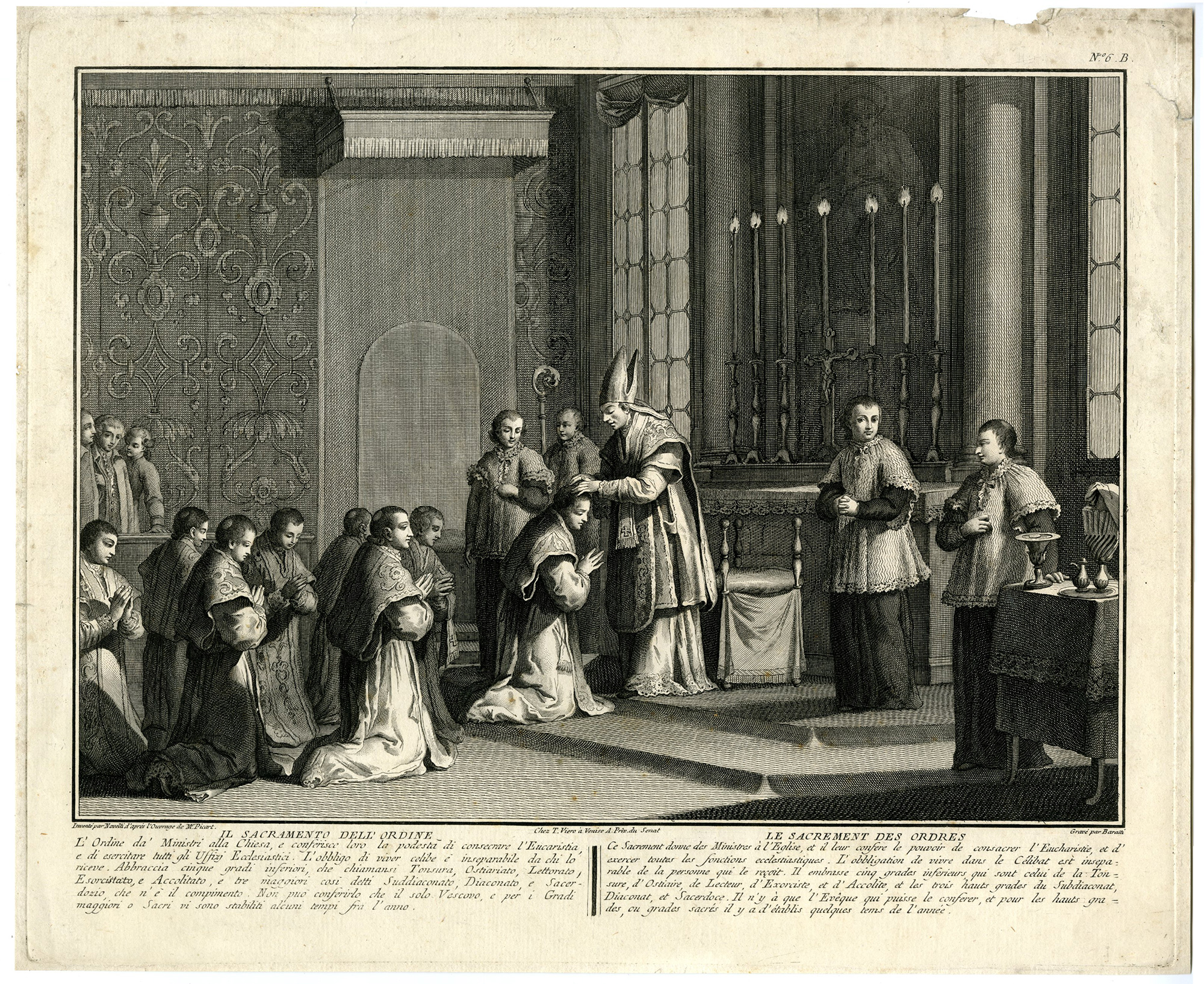 , Antique Master Print-SACRAMENT-HOLY-ORDERS-CATHOLIC-Baratti-Novelli-c.1750-1801, Pictura Antique Prints