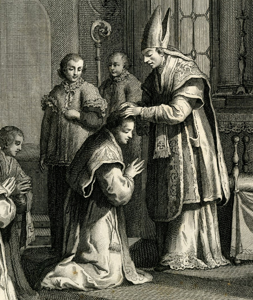 , Antique Master Print-SACRAMENT-HOLY-ORDERS-CATHOLIC-Baratti-Novelli-c.1750-1801, Pictura Antique Prints