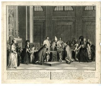 Antique Master Print-SACRAMENT-CONFIRMATION-CATHOLIC-Baratti-Novelli-c.1750-1799
