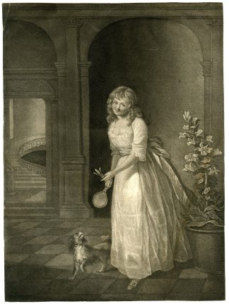Antique Master Print-MAID-GENRE-GIRL-INTERIOR-BADMINTON-Smith-1791