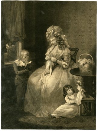 Antique Master Print-WIFE-GENRE-FAMILY-INTERIOR-Smith-1791