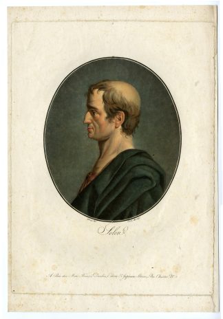 Antique Master Print-SOLON-GREEK-STATESMAN-PORTRAIT-AQUATINT-Alix-Garnerey-1793