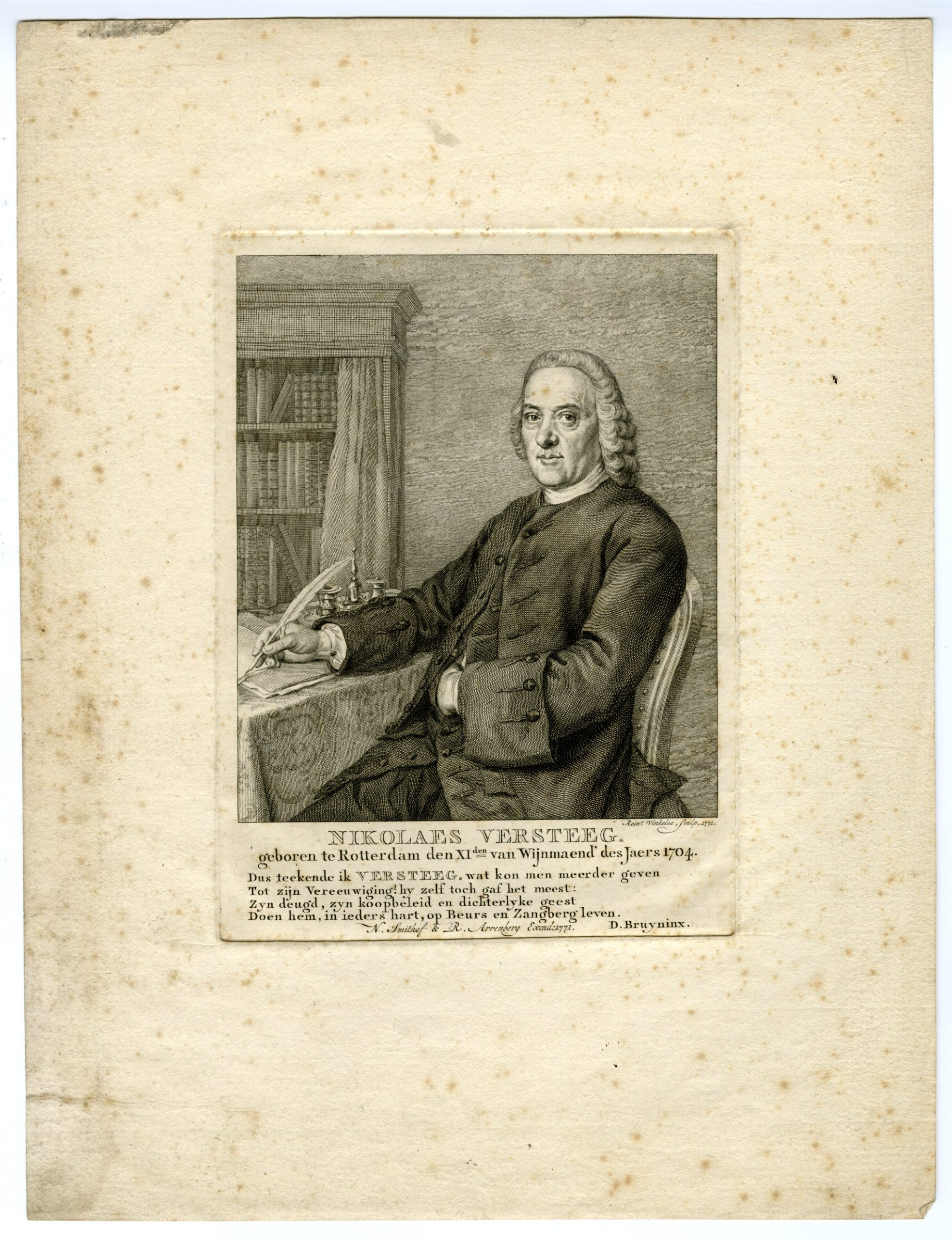 , Antique Master Print-NIKOLAES-VERSTEEG-MERCHANT-POET-Vinkeles-1771, Pictura Antique Prints