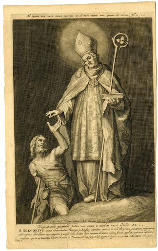 Antique Master Print-SAINT-GREGORY-GREGORIUS-OF-UTRECHT-Bloemaert-c.1626