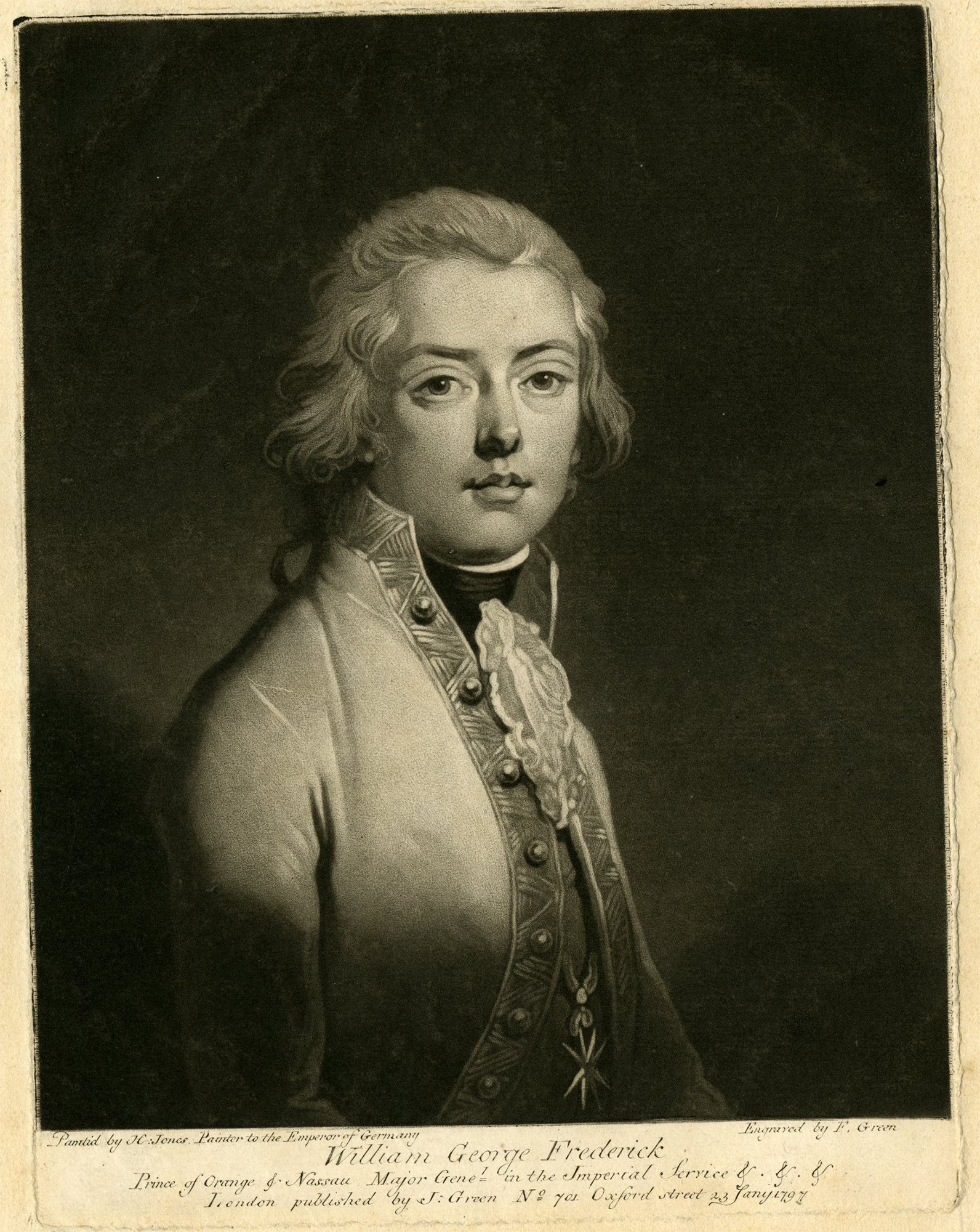 , Antique Master Print-PORTRAIT-WILLIAM GEORGE FREDERICK-NASSAU-Green-Jones-1797, Pictura Antique Prints