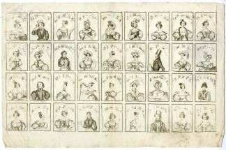 Antique Print-FASHION-CARICATURES-GAME-CARDS-SHEET-Anonymous-c.1825-1840