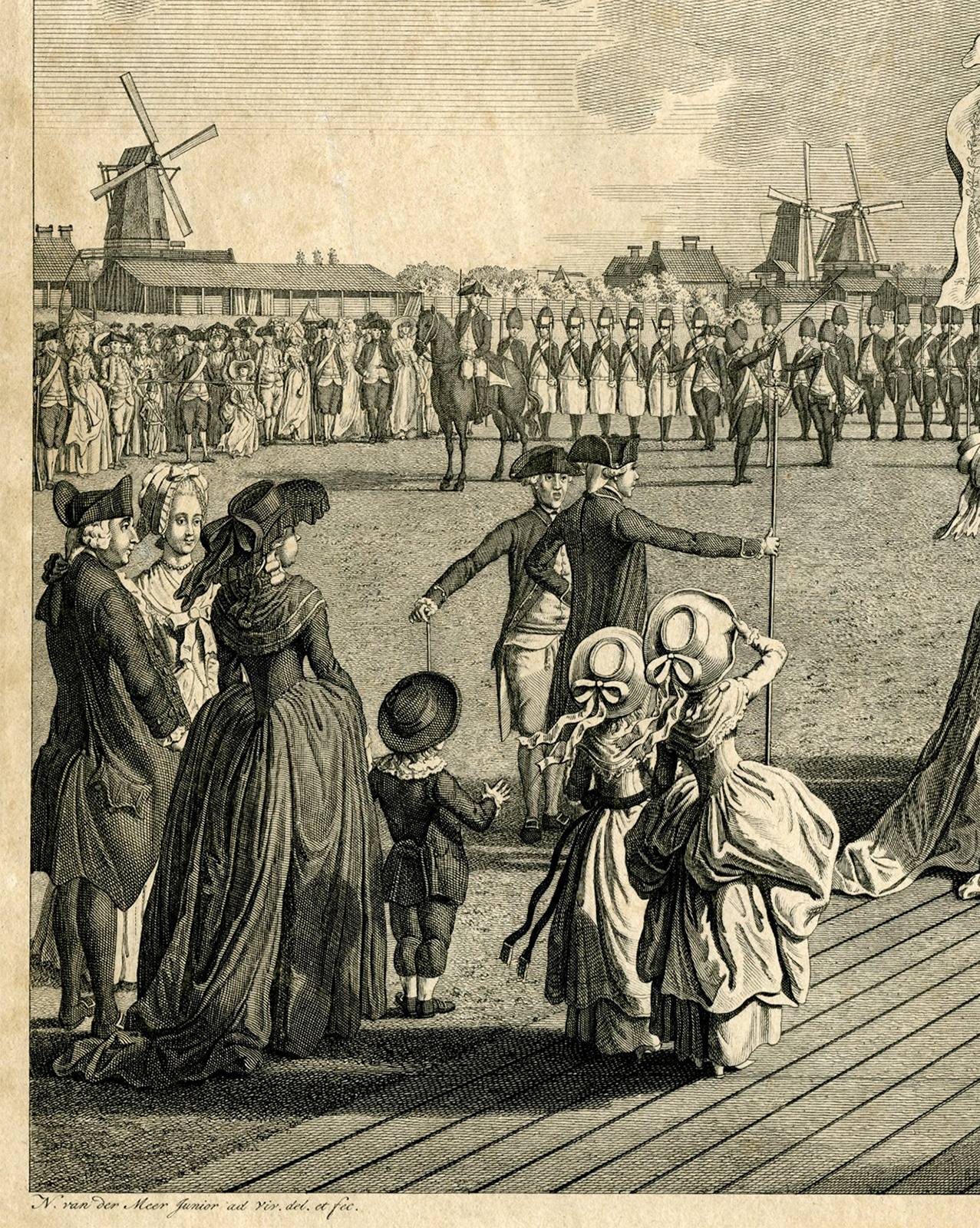 , Antique Master Print-BANNER TRANSFER-AMSTERDAM-MILITIA-Sluijterman-vd Meer-1786, Pictura Antique Prints