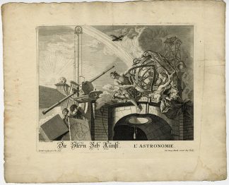 Antique Master Print-ASTRONOMY-ASTRONOMIE-TELESCOPE-Wagner-Lajoue-c.1750