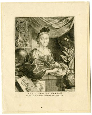 Antique Master Print-MARIA-SIBYLLA-MERIAN-PORTRAIT-Houbraken-Gsell-1708-1780