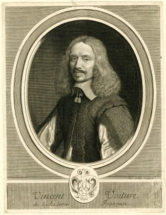 Antique Master Print-VINCENT-VOITURE-PORTRAIT-POET-Lubin-1696