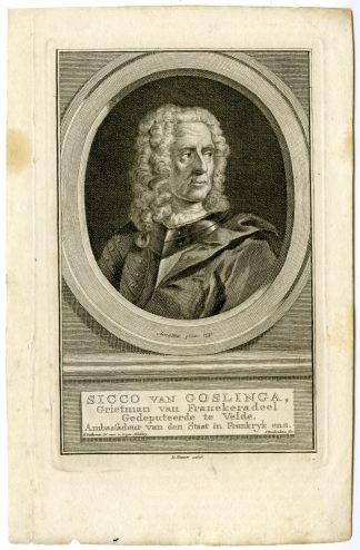 Antique Print-SICCO-VAN-GOSLINGA-PORTRAIT-Houbraken-Accama-c.1750