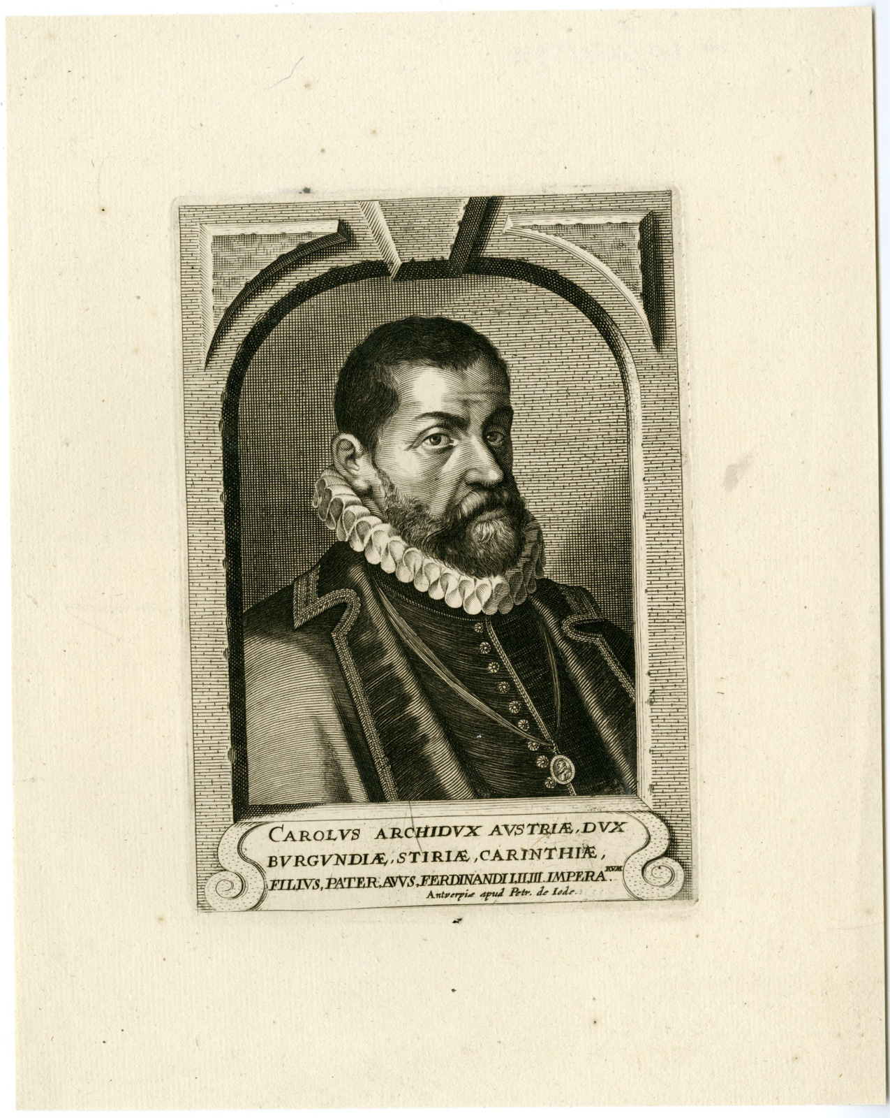 , Antique Print-CHARLES-II-ARCHDUKE-AUSTRIA-Jode-1650, Pictura Antique Prints