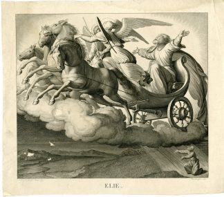 Antique Master Print-ELIJAH-ASCENSION-Ruscheweyh-Overbeck-1836