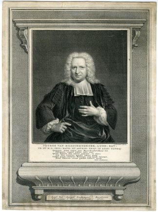 Antique Master Print-PIETER-VAN-MUSSCHENBROEK-PORTRAIT-Houbraken-Quinkhard-1738