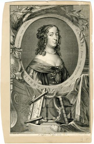 Antique Print-AMALIA-VAN-SOLMS-COUNTESS-Houbraken-Pothoven; Honthorst-1753
