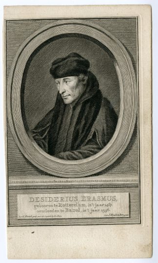 Antique Print-DESIDERIUS ERASMUS-PORTRAIT-Houbraken-Pronk-c.1747-1759